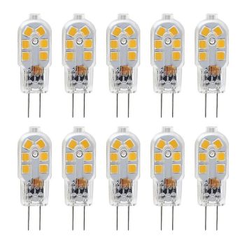 G4 2.5W LED Bulb 10 Pack LED Bi-pin G4 Base 20W Halogen Bulb Replacement Warm White /Cold White DC12V