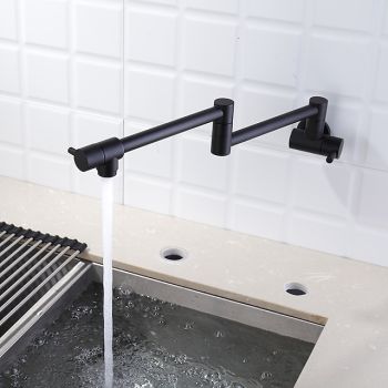 Kitchen Faucet,Wall Mounted Pot Filler Black Single Handle One Hole Multi-Ply Pot Filler Foldable Contemporary Kitchen Taps Foldable Faucet