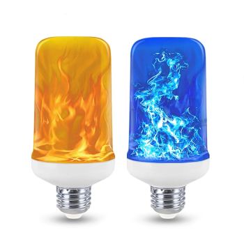 LED Flame Effect Light Bulb Holiday Lights 4 Modes Yellow Blue Light 6W E27 E26 Base Halloween Christmas Home Decoration Garden Decoration Lights AC 85-265V
