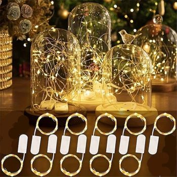Elegant Wedding Reception Party 2M 20LED String Lights Copper Silvery Wire Light Fairy Lights For Wedding Party Birthday Party Wall Hanging Ornament Decor 10/30pcs