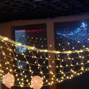 Elegant Wedding Reception Party LED Net Lights 192 LEDs 3Mx2M Outdoor Waterproof String Lights for Christmas Wedding Decoration Fairy String Light Outdoor Décor Lamp Home Décor Interior Decorating