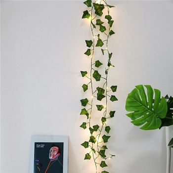 Elegant Wedding Reception Party m 20 LED Ivy Vine String Lights, Green Leaf Garland for Christmas DIY Wedding & Home Decor