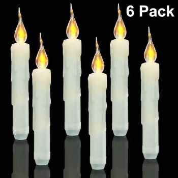 6pcs Soft Pointed White Shell Candles Perfect for Halloween and Christmas Decorations Long Bar Candles with Tearing Points Decorative Desk and Living Room Lights