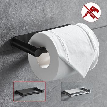 Toilet Paper Holder Self-adhesive Roll Paper Holder Stainless Steel Material Paper Towel Holder Brushed and Painted FinishesBath Hardware