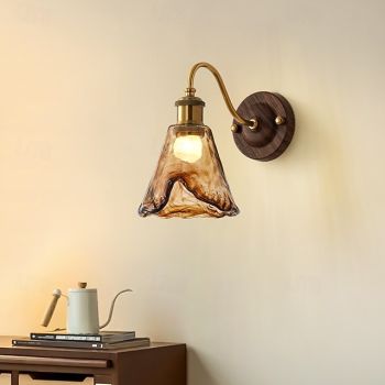 LED Wall Light Glass 1-Light Modern Wall Light, Minimalist Glass Wall Sconce Wall Lamp, for Study Living Room Bedroom 110-240V