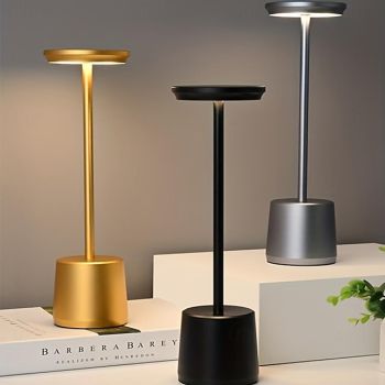 Cordless Table Lamp Rechargeable LED Touch Lamp 3 Color Stepless Dimming Table Light Desk Lamp for Restaurant Bedroom Bar Patio Indoor Outdoor