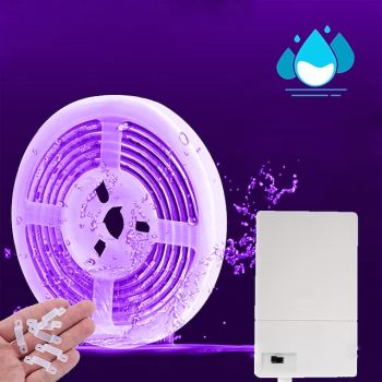 UV Ultra-high Brightness USB Black Light Strip DC5V 390nm-400nm 1-5M SMD 5050 60LEDs IP67 Waterproof Ultra Bright LED Light Strip Suitable for Fluorescent Dance Party Body Paint Stage Lighting