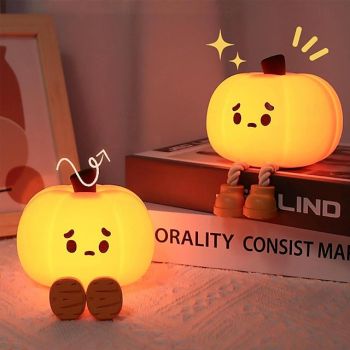 Pumpkin Night Light Spooky Pumpkin Silicone Putting Light 3 Dimming Brightness Adjustable Soft Light for Bedroom & Living Room Halloween Christmas Decoration