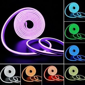 Waterproof LED Neon Tube 30M 25M 20M 15M 10M 5M 3M 2M 1M AC 220V-240V SMD 2835 Flexible Neon Strip Single Color for Outdoor Decorative Lighting for Halloween