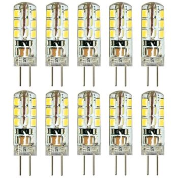 10pcs G4 Bi-pin LED Light Bulb 3W 24LED SMD 2835 Equivalent Halogen Bulb 30W Warm white 3000K Daylight White 6000K 360° Beam Angle Flicker Free DC12V AC220V AC110V