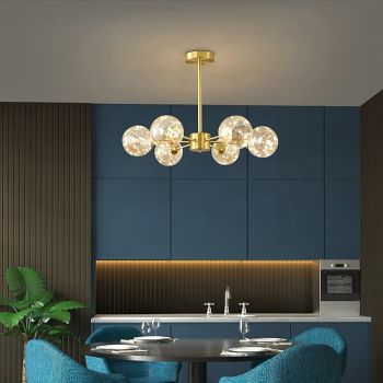 LED Pendant Light Chandelier Gold Modern Globe Design 6/8/12 Heads Copper Globe Brass 110-120V 220-240V