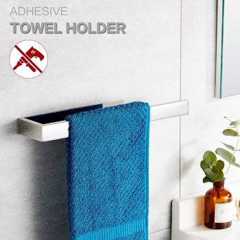 Adhesive Towel Holder, Towel Rail Stainless Steel Wall mounted, Bathroom Towel Rack 35cm, Towel Bar for Bath