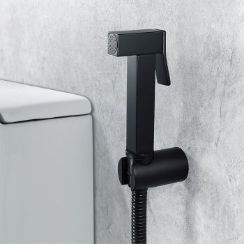 Copper Single Hole Bidet Black Toilet Handheld Bidet Sprayer Self-Cleaning Contemporary Cleaning Spray Gun Set Hygienic Wash