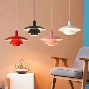 PH5 Pendant Light with Light Bulb Color Modern Pendant Light Minimalist UFO Ceiling Lighting Suitable for Living Room Dining Room Dining Room 110V-220V