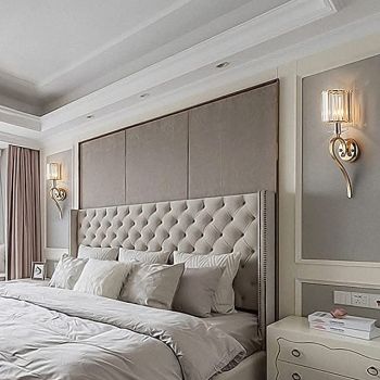 Lightinthebox LED Wall Light Crystal Mini Style Modern Nordic Style Black Gold Wall Lamps Wall Sconces Living Room Bedroom Steel 220-240V 110-120V