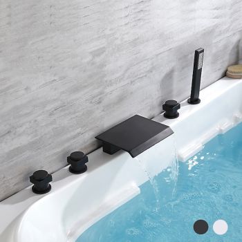 Bathtub Faucet - Contemporary Electroplated Roman Tub Ceramic Valve Bath Shower Mixer Taps Durable Bathtub Faucet