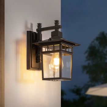 Outdoor Light Fixtures Wall Mount Aluminium Waterproof Exterior Wall Lantern, Anti-Rust Outside Black Wall Sconce Porch Lights for House Garage, Doorway