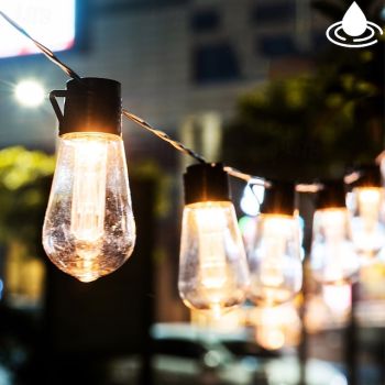 Solar Bulb String Lights Outdoor Solar Waterproof Retro Bulb Fairy String Lights 3M-10LEDs 5M-20LEDs 7M-30LEDs for Cafe Wedding Party Patio Holiday Decoration IP65 Garden Light