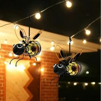 Solar Bees Lights Outdoor, Hanging Bee Solar Garden Light,Solars Bee Simulation Lights, Waterproof Bumble Bees Solar Light for Party Festivals Garden Decor Birthday Gifts