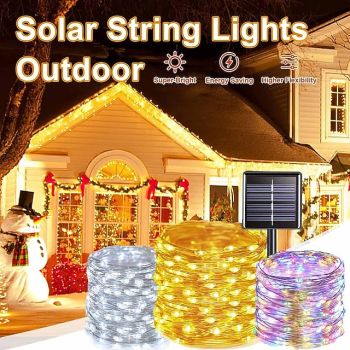 Elegant Wedding Reception Party Outdoor Solar LED String Lights Wedding Decoration 10M 33ft 100 LED 8 Lighting Modes Waterproof Fairy Lights Garden Christmas Wedding Birthday Party Holiday Decoration