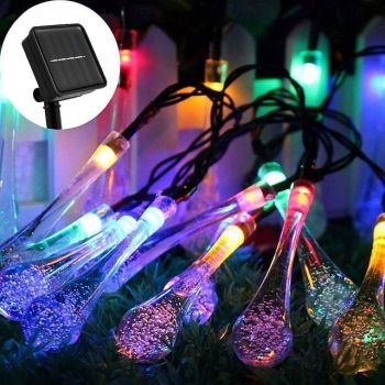 6.5m String Lights 30 LEDs EL 5mm 1Set Mounting Bracket 1 set Warm White Cold White Multi Color Creative String Lights Holiday Lights Solar Outdoor Holiday Solar Powered