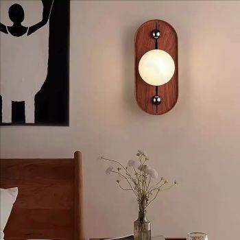 Indoor Wall Light LED Marble Wood Living Room Bedroom Metal Wall Lights Wall Light Fixtures for Bedroom Bathroom