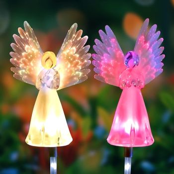 Solar Angel Lights  Solar Powered Garden Light, Decorative Outdoor Gift for Mom, Patio & Cemetery Decor,