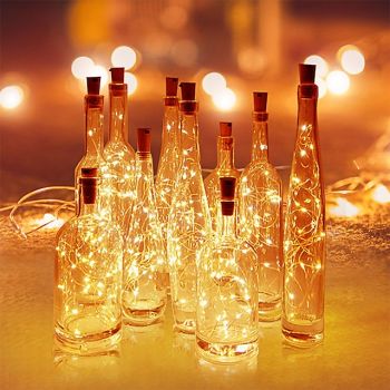 Elegant Wedding Reception Party Wine Bottle Light with Cork LED String Lights Battery Include Fairy Lights Garland Christmas Party Wedding Bar Decoration 5/10/20/30/100pcs
