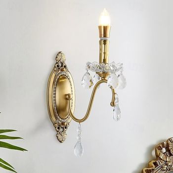 Wall Sconces Cnadle Style Gold 1 Light Wall Sconce, Modern Wall Light Fixtures, Farmhouse Wall Sconces with Clear Glass Shade, Wall Lights for Living Room, Bedroom, Stair, Bathroom, Hallway 110-240V