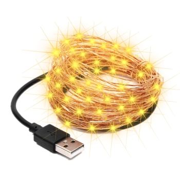 2M 20LED USB Powered Gypsophila String Lights, Warm White/Red Cuttable Design, Outdoor Garden String Lights Christmas Courtyard Decoration