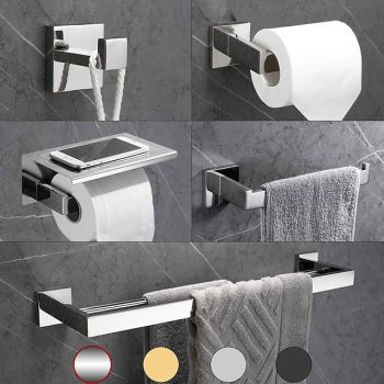 Bathroom Accessory Towel Bar/Robe Hook/Bath Towel Rack and Toilet Paper Holder  New Design Multifunction Stainless Steel Bathroom Wall Mounted Bath Hardware