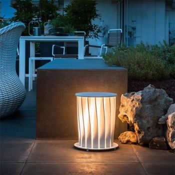 Twisted Metal Lantern LED Waterproof White Modern Twisted Metal Lantern LED Waterproof White Modern Lawn Lights