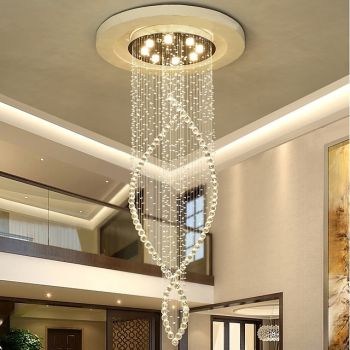 8-Light 60 cm Line Design Modern Pendant Light Crystal Bulb Included Designers Chandelier Metal Electroplated Chic Modern Living Room(Bulb not included )