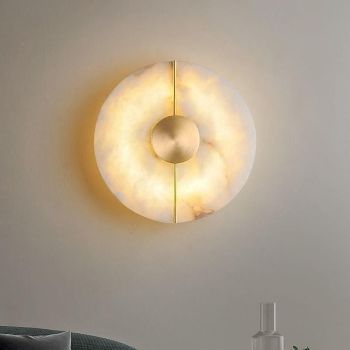 LED Wall Sconce Lamp Marble Circle Design Minimalist Wall Mount Light Lighting Fixture Indoor Lights for Living Room Bedroom 110-240V