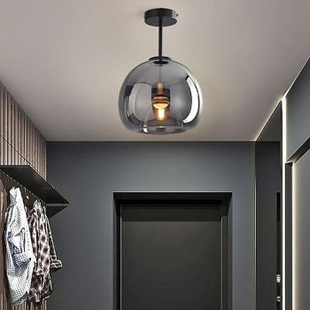 Led Pendant Light, Island Light, Modern Amber Glass Metal Chandelier ForHome Office, Dining Room, Bedroom, Living Room，Warm White 110-120V 220-240V