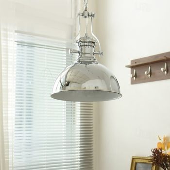 Contemporary Industrial Dome Iron 1-Light Pendant Light For Living Room