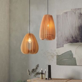 Nicro New Arrival Nordic Style Bedside Lamps Minimalist Design Ecological Cocoon Recycle Home Decoration Wooden Chandelier