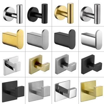 4pcs Robe Hooks,Bathroom Towel Hooks 304 Stainless Steel Wall Mounted Clothes Hooks For Bathroom/KitchenBath Hardware
