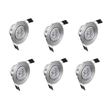 6pcs 3 W 300 lm 3 LED Beads Easy Install Recessed LED Recessed Lights Warm White Cold White 85-265 V Commercial Home / Office Living Room / Dining Room / RoHS / CE Certified