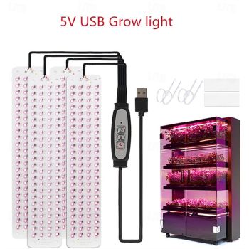 USB Plant Grow Lamp Full Spectrum Sunlight Growth Light 5V Timed Dimming Switch Plug-in Telescopic Tube Indoor Plant Lighting
