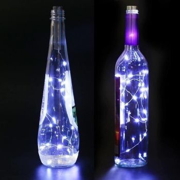 Elegant Wedding Reception Party LED Wine Bottle Cork String Light 4pcs 1pc 2m 20LED Electroplating Starry Wire String Lights for Bottle DIY Table Decoration Christmas Wedding Party