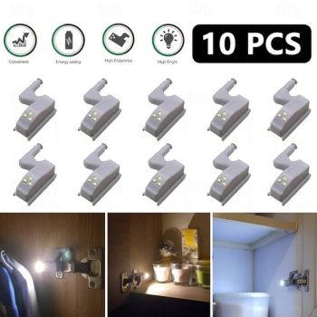 10PCS LED Cabinet Light LED Inner Hinge Lamp Closet Light Battery Wireless Lamp Universal Wardrobe Cupboard Sensor Lighting