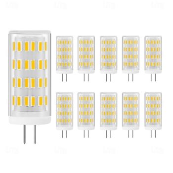 G4 Bi-pin LED Bulbs 5W 12V-24V 40W G4 Halogen Bulb Equivalent Warm White 3000K Non-Dimmable JC Type Bi-Pin Base G4 Light Bulb 10pcs