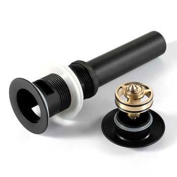 Faucet Accessories-Pop Up Drain With Overflow Brass Bathroom Basin Sink Push Down Waste Matte Black Painted Finished Bathroom Accessories