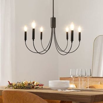6-Light 60 cm Candle Style Chandelier Metal Sputnik Painted Finishes Vintage Country 110-120V 220-240V