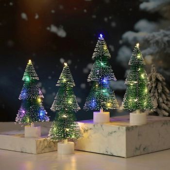 1 Pc 20 * 8CM Christmas LED Mini Christmas Tree Desktop Decorative Ornament Light AG10 * 3 Battery