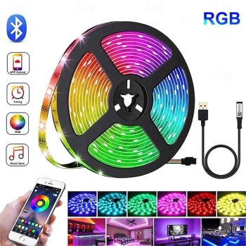 Waterproof 5M RGB TV BlackLight USB LED Strip Light Smart App Control Ice String Room Lights Pool Light Strip 5050 5V Colorful for Children Into The Home Decor RGB Ribbon