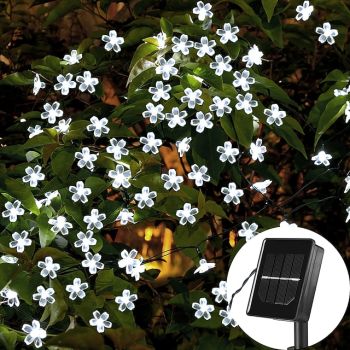 Outdoor Solar String Lights 2pcs 1pcs 8 Models Cherry Flower 6.5m 30 LED Solar String Light for Home Garden Decoration 5m 20 leds Waterproof Christmas Party Fairy Lights Outdoor Solar Lamp