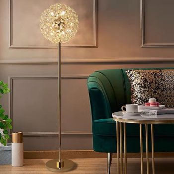 Modern Floor Lamp Indoor Elegant Floor Lamp Modern Living Room Bedroom Crystal Standing Lamp Creative Personality Floor Lamp Tall Lamp for Bedroom 110-240V