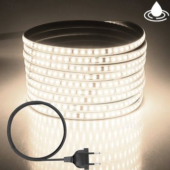 Outdoor Waterproof LED Light Strip Flexible Ribbon Rope Tape Light, 120 LEDs/M with EU, UK, AU Plug No Driver Needed, Multiple Colors Perfect for Indoor and Outdoor Use AC 220~240V 1pc